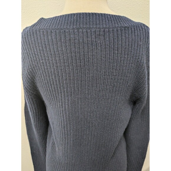 Toad & Co Navy Blue Lakeview Sweater Dress sz L Ethical Wool Ribbed Classic Chic - Picture 6 of 9
